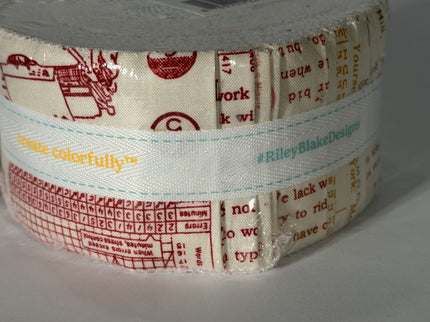 Riley Blake Designs/ Typography by Lori Holt of Bee in my Bonnet  2.5" x 44" Jelly Roll