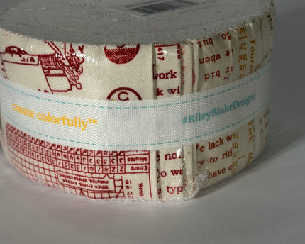 Riley Blake Designs/ Typography by Lori Holt of Bee in my Bonnet  2.5" x 44" Jelly Roll