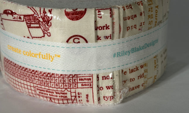 Riley Blake Designs/ Typography by Lori Holt of Bee in my Bonnet  2.5" x 44" Jelly Roll