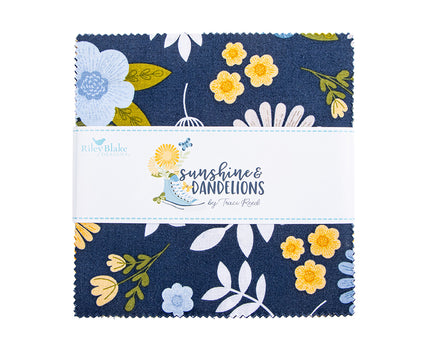 Riley Blake / Sunshine & Dandelions 5" Stacker by Traci Reed (42 pc)
