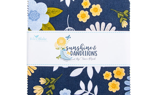 Riley Blake / Sunshine & Dandelions 5" Stacker by Traci Reed (42 pc)