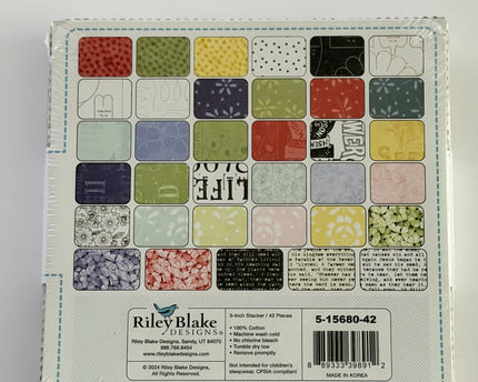 Sewing Seeds III by J. Wecker Frisch for Riley Blake Designs 5" x 5" Charm Pack