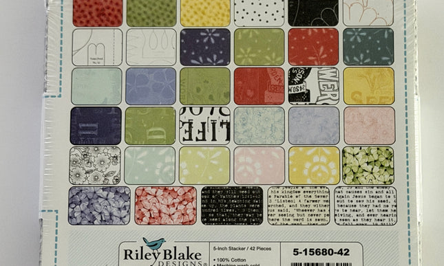 Sewing Seeds III by J. Wecker Frisch for Riley Blake Designs 5" x 5" Charm Pack