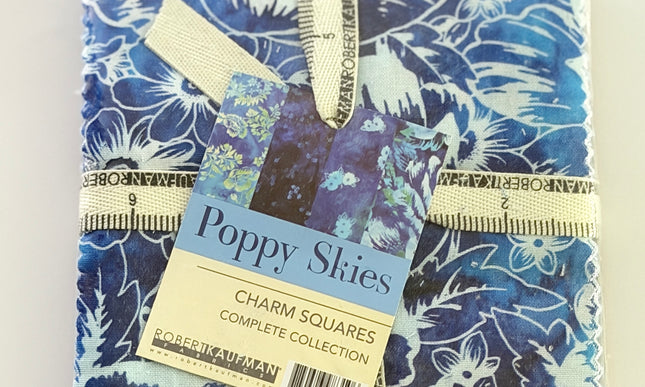 Poppy Skies by Robert Kaufman 5" x 5" Charm Pack