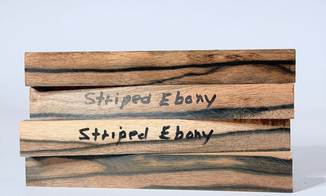 Striped Ebony Pen Blanks - Pack of 4