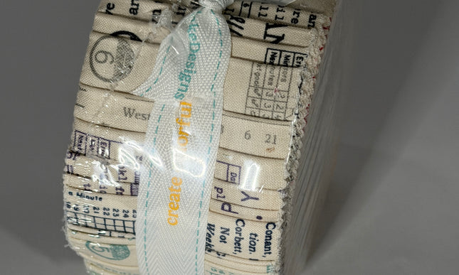 Riley Blake Designs/ Typography by Lori Holt of Bee in my Bonnet  2.5" x 44" Jelly Roll
