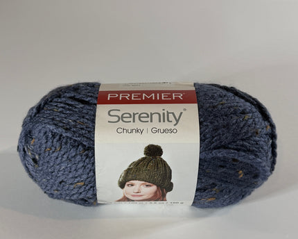 Premier Yarns Serenity Chunky Tweed - Denim with Natural Flecks - Bulky 5