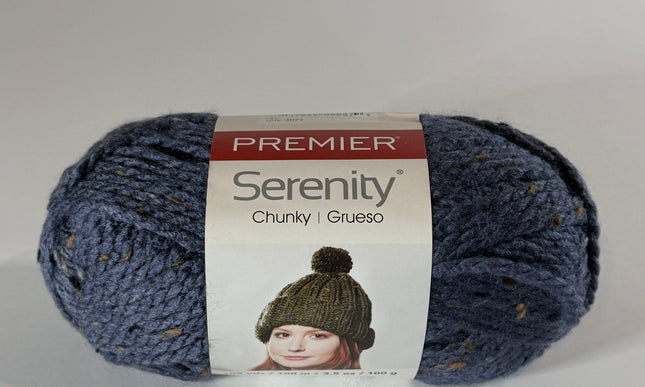 Premier Yarns Serenity Chunky Tweed - Denim with Natural Flecks - Bulky 5