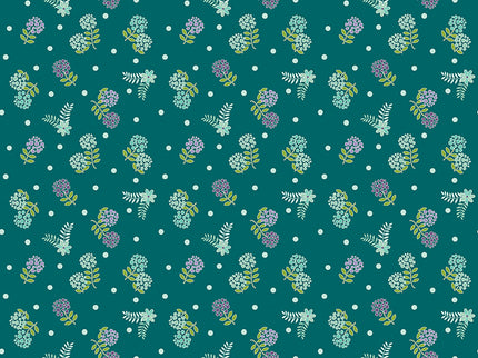 Riley Blake /Awakening Blossoms Teal by Cherry Guidry of Cherry Blossoms (1/2 Yard)