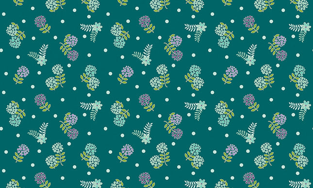 Riley Blake /Awakening Blossoms Teal by Cherry Guidry of Cherry Blossoms (1/2 Yard)