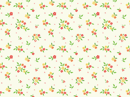 Riley Blake /Summer's in Town Floral Cream by Sandy Gervais (1/2 Yard)