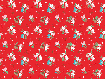 Riley Blake/ Whimsical Woodland Floral Red by Tasha Noel (1/2 Yard)