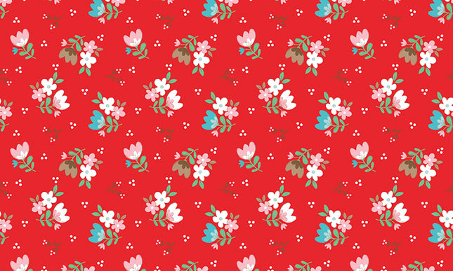 Riley Blake/ Whimsical Woodland Floral Red by Tasha Noel (1/2 Yard)