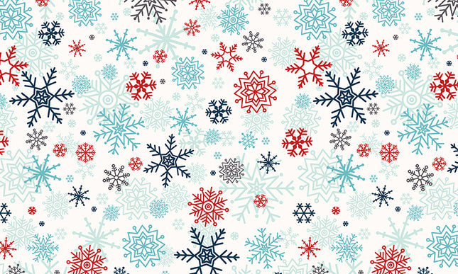 Riley Blake /A Perfect Winter- Snowflakes White by Lori Whitlock (1/2 Yard)