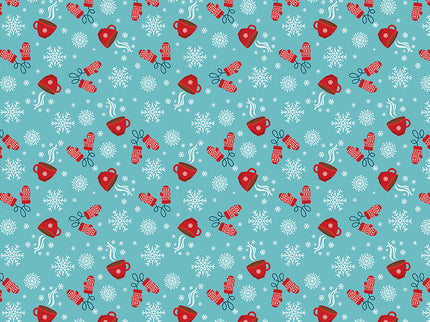 Riley Blake/ A Perfect Winter Cocoa Blue by Lori Whitlock (1/2 Yard)