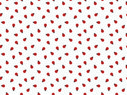 Riley Blake/Little Ladybugs-Ladybugs White by Lori Whitlock (1/2 Yard)