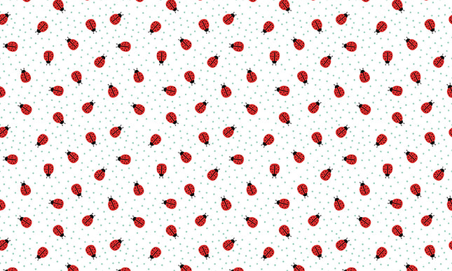 Riley Blake/Little Ladybugs-Ladybugs White by Lori Whitlock (1/2 Yard)