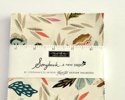 Songbook A New Page by Fancy That Design House for 5" x 5" Charm Pack