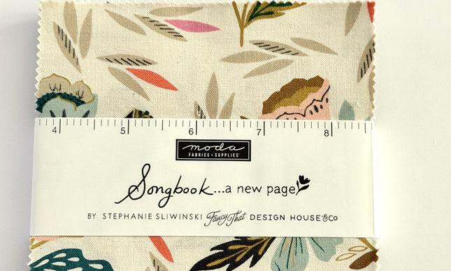 Songbook A New Page by Fancy That Design House for 5" x 5" Charm Pack