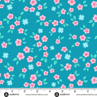 Andover / Color Pop Playground by KP Creates – Starry Blooms Slate Blue (½ yd)