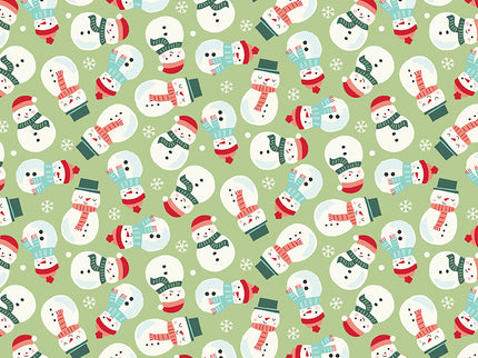 Riley Blake/ The North Pole- Snowmen Honeydew by My Minds Eye  (½ yd)