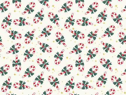 Riley Blake/The North Pole- Candy Cane White by My Minds Eye (1/2 Yard)