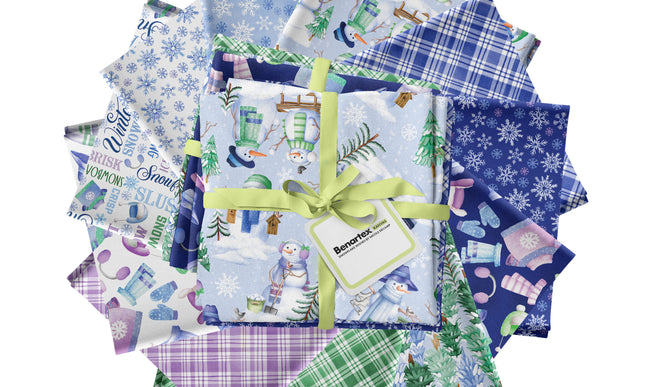 Benartex / Snowflake Wishes by Nicole Decamp Fat Quarter Bundle 11  Pieces