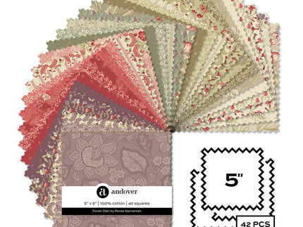 Andover / Forest Glen by Renee Nanneman – Charm Pack (5" x 5")
