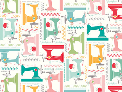 Riley Blake / My Happy Place Sewing Machines by Lori Holt of Bee in my Bonnet  (½ yd)