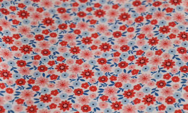 Fabric Editions /  White Carolina Floral Buds