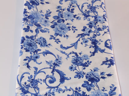 Northcott / Blue & White Porcelain Rose