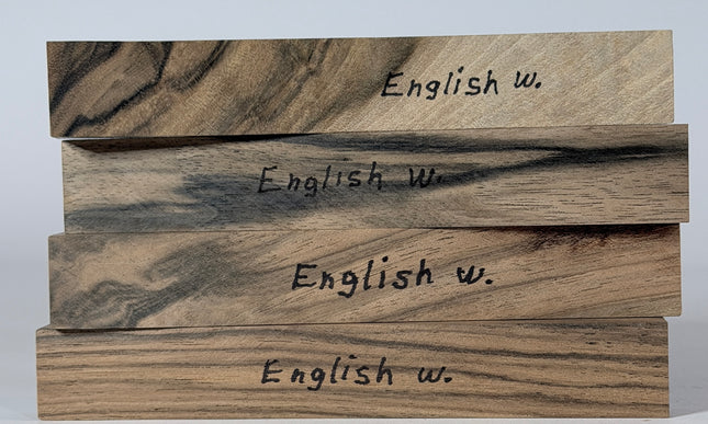 English Walnut Pen Blanks - Pack of 4