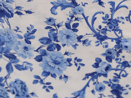 Northcott / Blue & White Porcelain Rose
