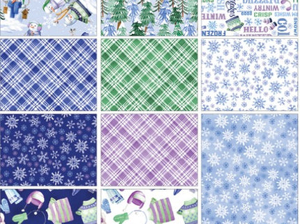 Benartex / Snowflake Wishes by Nicole Decamp Fat Quarter Bundle 11  Pieces